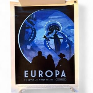NASA Europa Discover Life Under the Ice Art Poster (18x24)